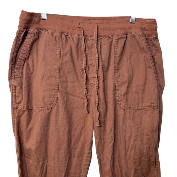 GAP Rib Jogger in Rust womens XL elastic drawstring waist comfy Athleisure crop - Picture 2 of 11